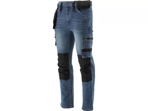 YATO YT-79053 Munkavédelmi farmer hosszúnadrág L/XL-es méret 17 zsebes sötétkék