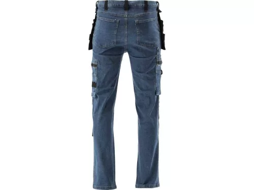 YATO YT-79054 Munkavédelmi farmer hosszúnadrág XL-es méret 17 zsebes sötétkék