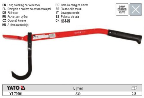 YATO YT-79901 Rönkmozgató kampó 830 mm