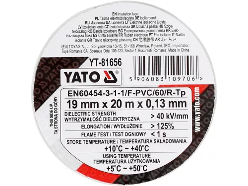 YATO YT-81656 Szigetelőszalag 19 x 0,13 mm x 20 m fehér