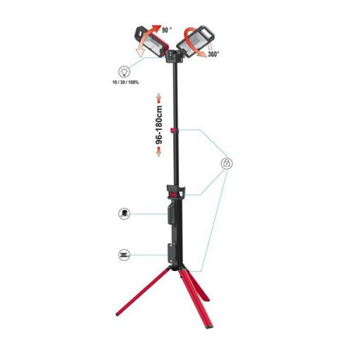 YATO YT-81811 Akkus állványos LED dupla reflektor 5000 lumen