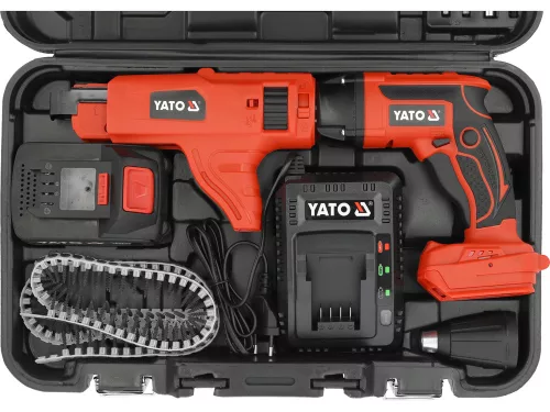 YATO YT-82075 18V gipszkartonbehajtó tárazható 1 x 4 Ah akkuval és töltővel kofferben