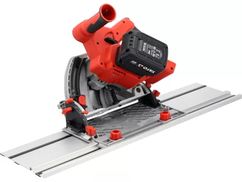 YATO YT-821701 Akkumulátoros merülőfűrész 18V 4Ah 140mm szénkefe nélküli motor + vezetősín (1db 4Ah akku +töltő)