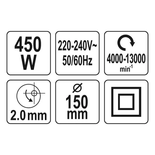 YATO YT-82207 Excenter csiszoló 150 mm 450 W