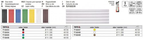YATO YT-82435 Ragasztó patron kék 11 x 200 mm (5 db/cs)