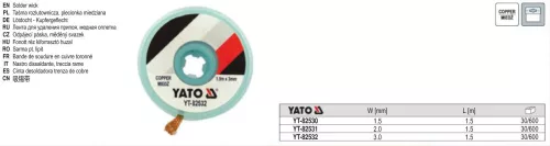 YATO YT-82532 Kiforrasztó szalag 3,0 mm x 1,5 m