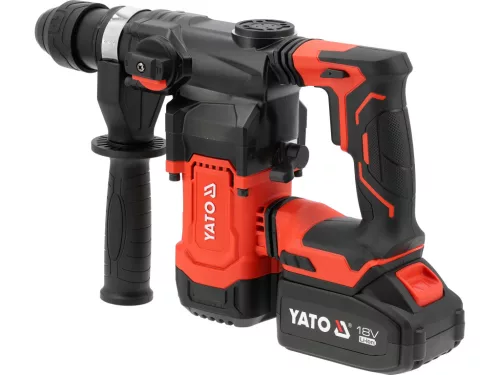YATO YT-827741 Akkumulátoros fúrókalapács SDS+ tokmánnyal 18V 3,8J szénkefe nélküli motorral (2 X 4.0 Ah + töltő)
