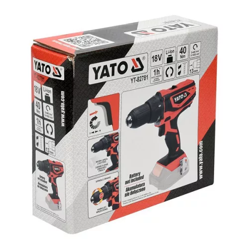 YATO YT-82781 Akkus fúrócsavarozó 40 Nm 18 V Li-Ion (akku + töltő nélkül)