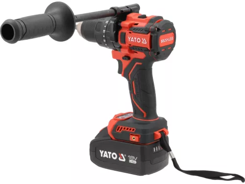 YATO YT-827880 Akkumulátoros fúró-csavarozó szénkefe nélküli motorral 18V (1 x 4.0 Ah + töltő)
