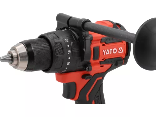 YATO YT-827881 Akkumulátoros fúró-csavarozó szénkefe nélküli motorral 18V (2 x 4.0 Ah + töltő)