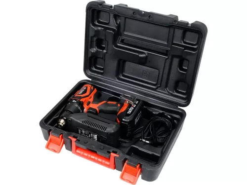 YATO YT-82796 Akkus ütvefúró-csavarozó 42 Nm szénkefe nélküli 18 V Li-Ion (1 x 2,0 Ah akku + töltő)