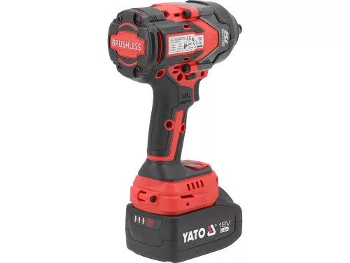 YATO YT-828071 Akkus ütvecsavarozó 1/2 Col 1200 Nm szénkefe nélküli 18 V (1 x 4,0 Ah + töltő)