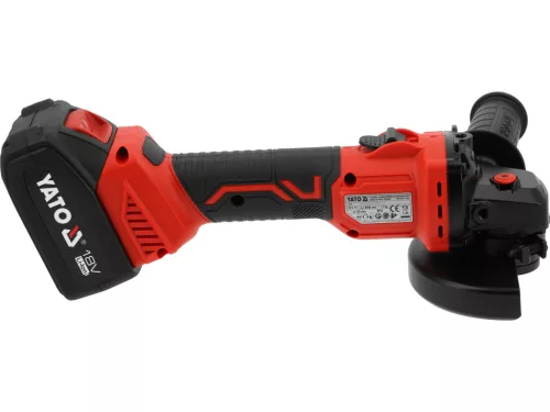 YATO YT-828251 Akkumulátoros sarokcsiszoló 18V 125mm szénkefe nélküli motorral (1x 4,0 Ah akku + töltő)