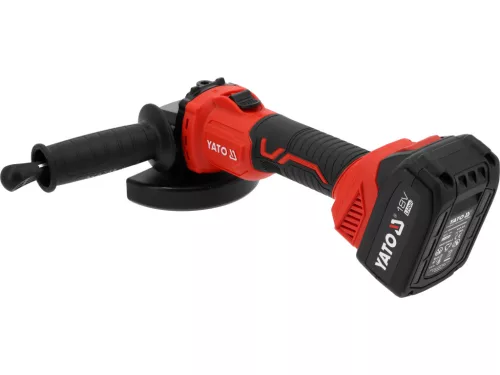 YATO YT-828251 Akkumulátoros sarokcsiszoló 18V 125mm szénkefe nélküli motorral (1x 4,0 Ah akku + töltő)