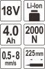 YATO YT-82888 Akkus kittkinyomó- és ragasztópisztoly 225 ml 18 V (1 x 4,0Ah akku + töltő)