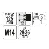 YATO YT-82988 Sarokcsiszoló porelszívó adapter horony maráshoz 125 mm