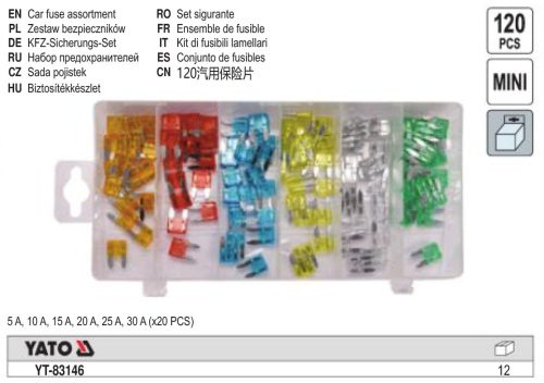 YATO YT-83146 Biztosíték készlet 120 részes mini