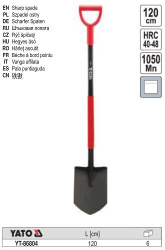 YATO YT-86804 Ásó nyéllel 1200 mm (hegyes)