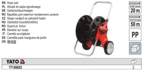 YATO YT-99852 Tömlőtartó kocsi 1/2"-3/4"