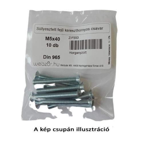 Süllyesztett fejű kereszthornyos csavar M5x30 (10 db) (ZIP)
